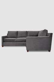 Palmer sectional in grey velvet