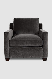 Palmer armchair in Cannes Dark Grey velvet