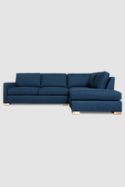 78x112 Palmer L sectional with bumper in Champlain Deluge performance fabric
