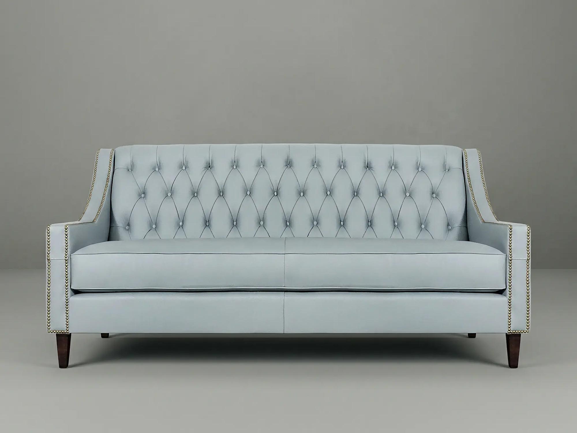 86 Lincoln tufted slope arm sofa in Cannes Dark Grey velvet