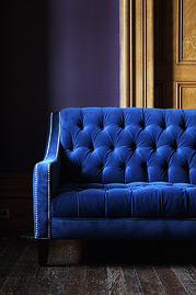 Lincoln extended love seat in velvet