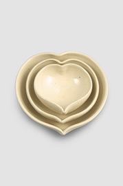 Heart-Shaped Nesting Bowls, Cream