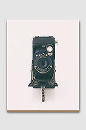 Kodak No. 1 Pocket Kodak Jr., Blue Antique Camera (Front) Plywood Print