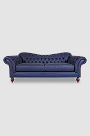 91 Watson sofa in Angelina Batik blue leather