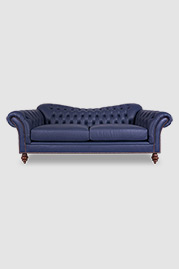 91 Watson sofa in Angelina Batik blue leather