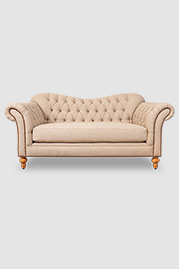 80 Watson sofa in Cortlandt Ewe stain-proof fabric with English pine legs, nail head trim, and bench cushion