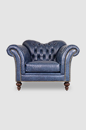 Watson armchair in Everlast Blue Guard leather