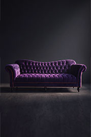 Watson sofa in Como Deep Purple with contrasting welt and buttons