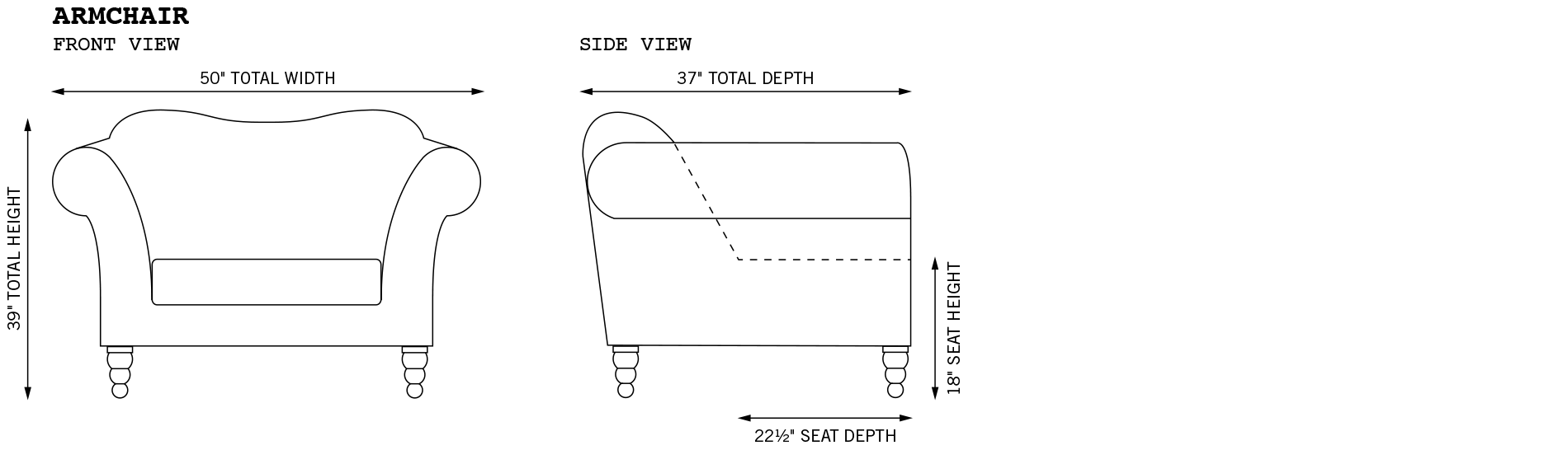Watson Armchair Dimensions