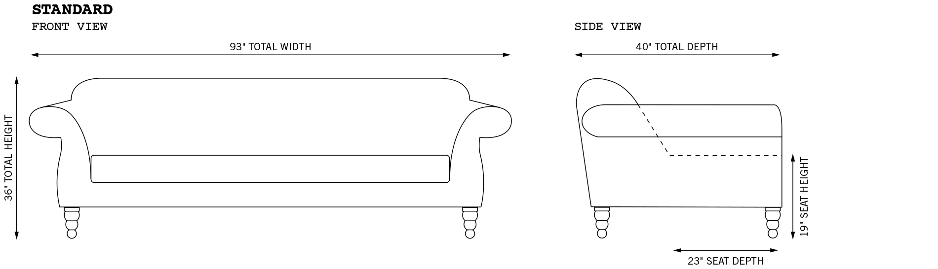 Hudson Standard Dimensions