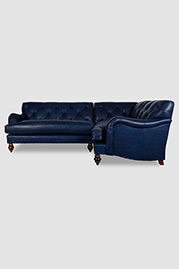 102x75 Alfie sectional in Brentwood Navy blue leather