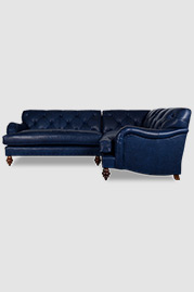 102x75 Alfie sectional in blue leather