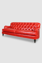 86 Alfie sofa in Cortina Poppy 4425 red leather