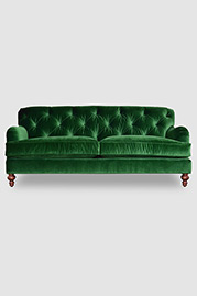Alfie tufted sofa in Como Emerald velvet fabric