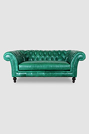 Lucille loveseat in Mont Blanc Emerald leather