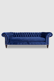 99 Lucille Chesterfield in Lafayette Maritime stain-proof blue velvet