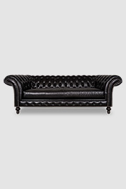 91 Lucille sofa in Perspective Pitch Dark black leather