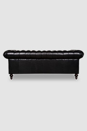 91 Lucille sofa in Perspective Pitch Dark black leather