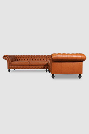 104x126 Lucille sectional in No Regrets Pure Cognac performance leather