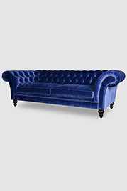 Lucille Chesterfield sofa in Como Mariner blue fabric