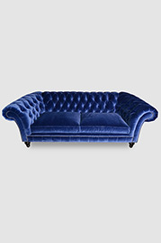 Lucille Chesterfield sofa in Como Mariner blue fabric