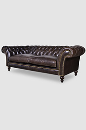 Lucille Chesterfield sofa in Echo Spanish Moss leather