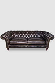 Lucille Chesterfield sofa in Echo Spanish Moss leather