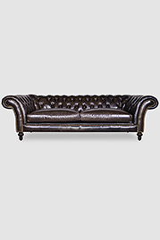 Lucille Chesterfield sofa in Echo Spanish Moss leather