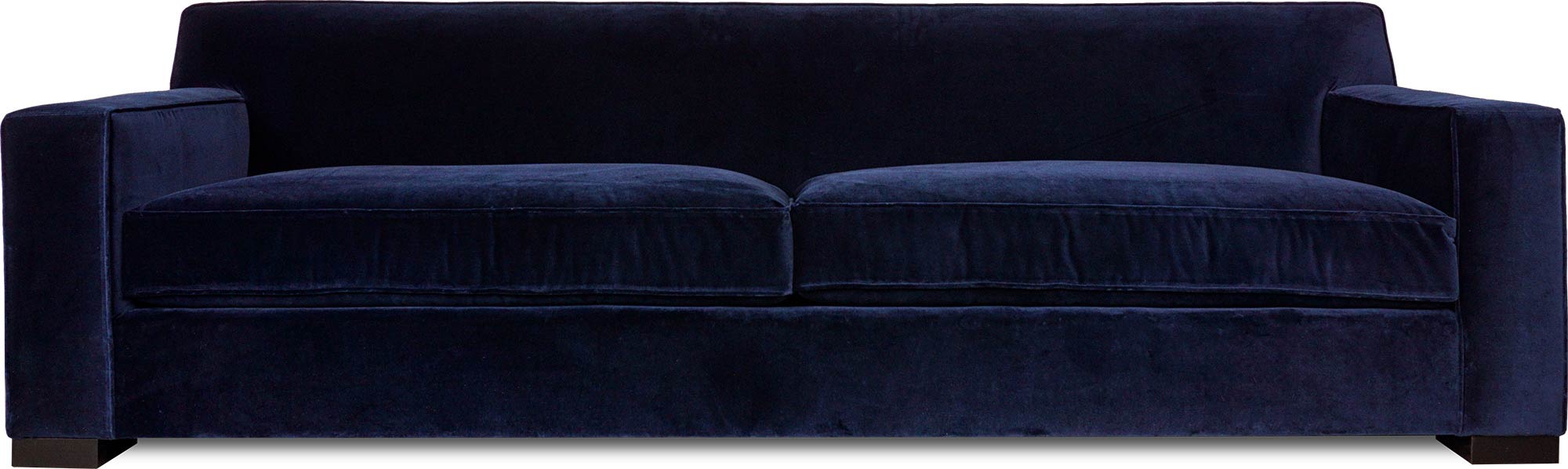 105 Bobby sofa in Como Indigo blue velvet with ebony legs