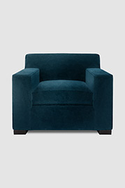 Bobby armchair in Como Dragonfly velvet