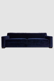 105 Bobby sofa in Como Indigo blue velvet with ebony legs