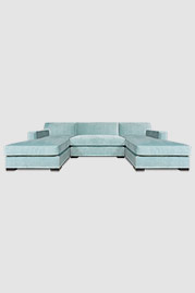 122 Bobby dual-chaise sectional in Como Stone velvet