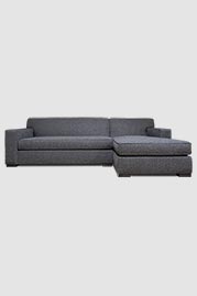 104 Bobby sofa+chaise in Carlisle Magnet charcoal performance boucle