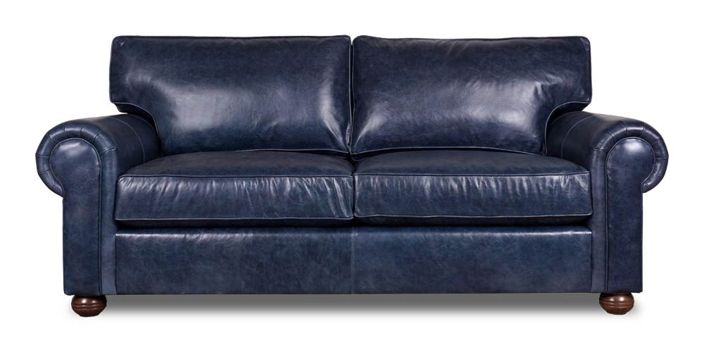 Sofa Armchairs Sectionals Ottomans, Slate Blue Leather Sofa