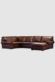 Lou sectional in Berkshire Bourbon leather