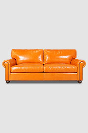 94 Lou sofa in Athene Arancio leather with nail head trim