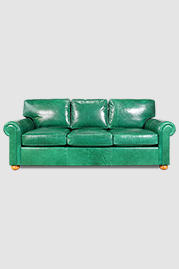 94 Lou sleeper sofa in Mont Blanc Emerald green leather