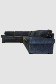106.5x118.5 Lou sectional in Jay Night with contrasting welt in Jay Branch performance fabric