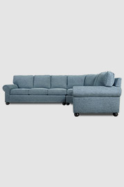108x132 Lou sectional in Stanton Breeze blue performance fabric