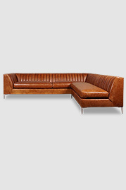 114x92 Harley reversible sectional in Caprieze Copper Glaze brown leather