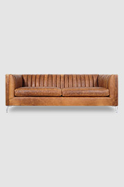 86 Harley channel tufted sofa in Brentwood Tan leather