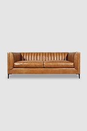 79 Harley sofa in St. Croix Desert Camel brown leather