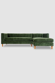 107 Harley sofa+chaise in Corsica Cactus performance velvet