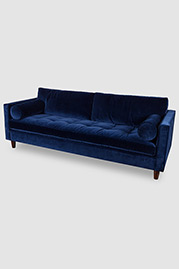 93 Natalie sofa in Como Indigo blue velvet with optional bolster pillows