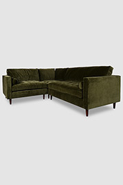 102x81 Natalie sectional in Cannes Moss green velvet