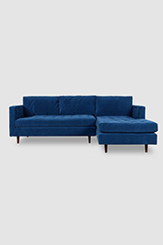 Natalie sofa+chaise in Crypton Henry Admiral velvet