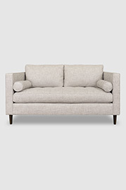 Natalie midcentury modern sofa in Minetta Linen performance fabric with optional bolster pillows