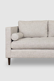 Natalie midcentury modern sofa in Minetta Linen performance fabric with optional bolster pillows