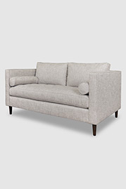 Natalie midcentury modern sofa in Minetta Linen performance fabric with optional bolster pillows