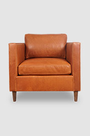 Natalie armchair in Harness Cuero brown leather